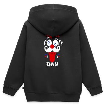 Happy April Fools Day 1st April Fools Day - Kids Premium Organic Zip-up Hoodie - black - Back - AI Model Kid Male (0cm)