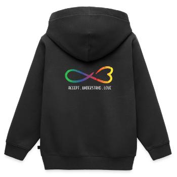 Autisme Infinity Accepter Comprendre la conscience - Sweat Premium à capuche zippé enfant bio - noir - Dos - AI Model Kid Male (0cm)