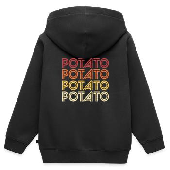 Kartoffel Retro Kartoffeln Vintage Food Gemüse Vegan - Kinder Premium Organic Zip Hoodie - Schwarz - Hinten - AI Model Kid Male (0cm)