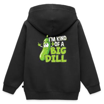 Végétalien Je suis un gros cadeau à l’aneth pour un cornichon - Sweat Premium à capuche zippé enfant bio - noir - Dos - AI Model Kid Male (0cm)