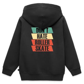 Les patins à roulettes ne détestent pas le patin à roulettes - Sweat Premium à capuche zippé enfant bio - noir - Dos - AI Model Kid Male (0cm)