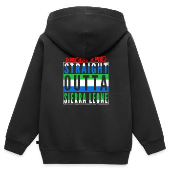 Straight Outta Sierra Leone Leonean Flagge - Kinder Premium Organic Zip Hoodie - Schwarz - Hinten - AI Model Kid Male (0cm)
