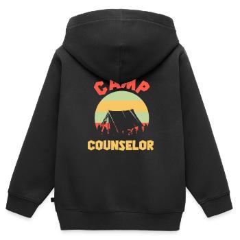 Sommercamp-Betreuer Direktor Camper - Kinder Premium Organic Zip Hoodie - Schwarz - Hinten - AI Model Kid Male (0cm)