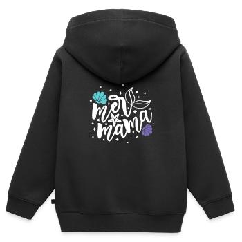 Mer Mama, Meerjungfrau Mutter, Meerjungfrau Mama, Sommer Mama - Kinder Premium Organic Zip Hoodie - Schwarz - Hinten - AI Model Kid Male (0cm)