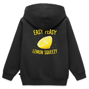 Easy Peasy Lemon Squeezy, Lemon Summer Lemonade - Kids Premium Organic Zip-up Hoodie - black - Back - AI Model Kid Male (0cm)