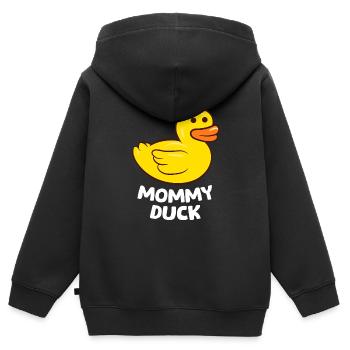 Lustige Mama Ente Gummiente - Kinder Premium Organic Zip Hoodie - Schwarz - Hinten - AI Model Kid Male (0cm)