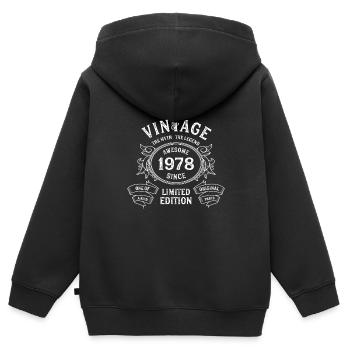 1978 Limited Edition Jahrgang 1978 45. Geburtstag - Kinder Premium Organic Zip Hoodie - Schwarz - Hinten - AI Model Kid Male (0cm)