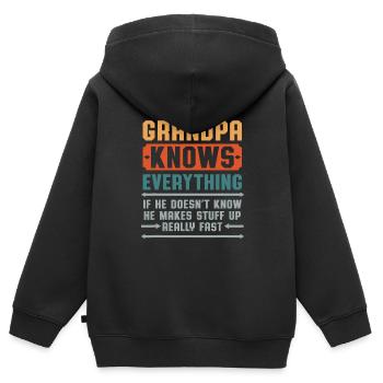 Herren Opa weiß alles - Kinder Premium Organic Zip Hoodie - Schwarz - Hinten - AI Model Kid Male (0cm)