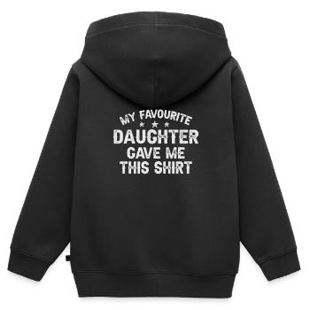 Meine Lieblingstochter hat mir dieses Geschenk gemacht - Kinder Premium Organic Zip Hoodie - Schwarz - Hinten - AI Model Kid Male (0cm)