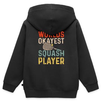Worlds Okayest Squash Spieler Retro Squash - Kinder Premium Organic Zip Hoodie - Schwarz - Hinten - AI Model Kid Male (0cm)