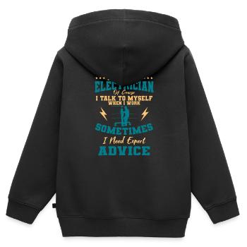 Elektriker Elektriker Elektriker Verkabelung Elektrik - Kinder Premium Organic Zip Hoodie - Schwarz - Hinten - AI Model Kid Male (0cm)