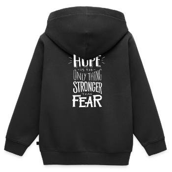 Hope is the only thing stronger than fear - Kids Premium Organic Zip-up Hoodie - black - Back - AI Model Kid Male (0cm)