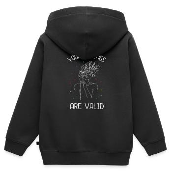 Your feelings are valid I Mental health - Kids Premium Organic Zip-up Hoodie - black - Back - AI Model Kid Male (0cm)