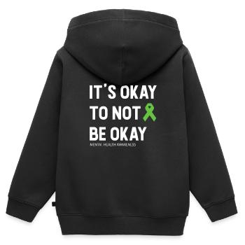 Bewusstsein für psychische Gesundheit bei Depressionen - Kinder Premium Organic Zip Hoodie - Schwarz - Hinten - AI Model Kid Male (0cm)