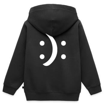 Bipolar Awareness Happy Sad Face Mental Health - Kids Premium Organic Zip-up Hoodie - black - Back - AI Model Kid Male (0cm)