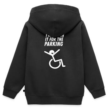 The Original I'm Only In It For The Parking - Kinder Premium Organic Zip Hoodie - Schwarz - Hinten - AI Model Kid Male (0cm)