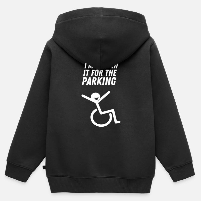 L’original I’m Only In It For The Parking - Sweat Premium à capuche zippé enfant bio - noir