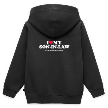 I love my son-in-law for father-in-law - Kids Premium Organic Zip-up Hoodie - black - Back - AI Model Kid Male (0cm)
