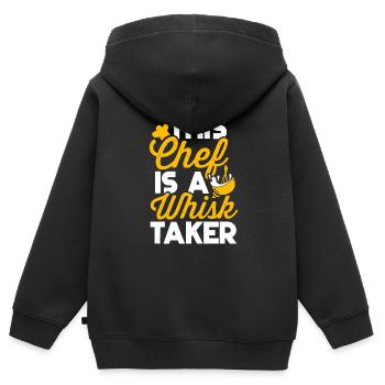 Chef Whisk Taker Funny Kitchen Cooking Lover - Kids Premium Organic Zip-up Hoodie - black - Back - AI Model Kid Male (0cm)