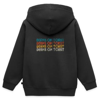 Haricots sur pain grillé, nourriture réconfortante - Sweat Premium à capuche zippé enfant bio - noir - Dos - AI Model Kid Male (0cm)