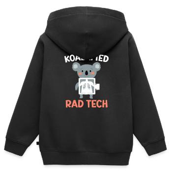 Ich kann Dummes nicht reparieren, aber ich kann es röntgen Radiologe - Kinder Premium Organic Zip Hoodie - Schwarz - Hinten - AI Model Kid Male (0cm)