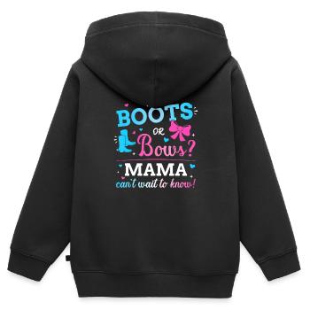 Gender reveal boots or bows mama matching baby - Kids Premium Organic Zip-up Hoodie - black - Back - AI Model Kid Male (0cm)