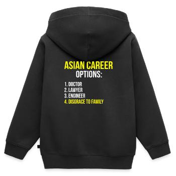 Options de carrière asiatiques Étudiant drôle de tigre parenting - Sweat Premium à capuche zippé enfant bio - noir - Dos - AI Model Kid Male (0cm)