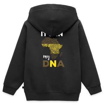 Its In My DNA Black History Month African Roots - Kids Premium Organic Zip-up Hoodie - black - Back - AI Model Kid Male (0cm)