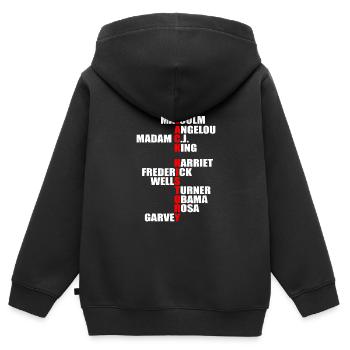 Black History African Month Melanin Support - Kids Premium Organic Zip-up Hoodie - black - Back - AI Model Kid Male (0cm)