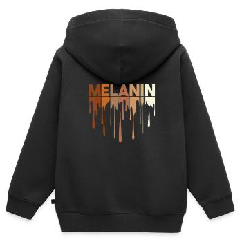 ICH BIN SCHWARZE GESCHICHTE Afroamerikanische Pride-Geschichte - Kinder Premium Organic Zip Hoodie - Schwarz - Hinten - AI Model Kid Male (0cm)