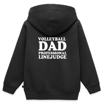 Volleyball Dad Professional Line Judge Fête des pères - Sweat Premium à capuche zippé enfant bio - noir - Dos - AI Model Kid Male (0cm)