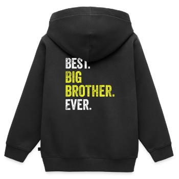 Adult Older Bro Sibling Best Big Brother Ever - Kids Premium Organic Zip-up Hoodie - black - Back - AI Model Kid Male (0cm)