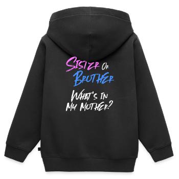 Pink or Blue Gender Reveal gift - Kids Premium Organic Zip-up Hoodie - black - Back - AI Model Kid Male (0cm)