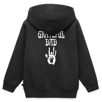 Grateful Dad Fathers Day - Kids Premium Organic Zip-up Hoodie - black - Back - AI Model Kid Male (0cm)