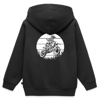 Cool Dirt Bike Art Men Women Motocross - Kids Premium Organic Zip-up Hoodie - black - Back - AI Model Kid Male (0cm)