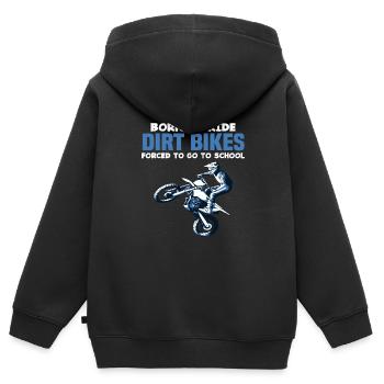 Né Ride Motos hors route École forcée Drôle Motocross - Sweat Premium à capuche zippé enfant bio - noir - Dos - AI Model Kid Male (0cm)