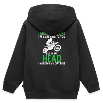 Dirt Bike Motocross Enduro Lustiges Motorrad - Kinder Premium Organic Zip Hoodie - Schwarz - Hinten - AI Model Kid Male (0cm)