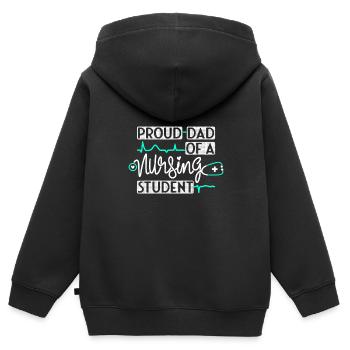 Proud Dad Of A Nursing Student Future RN Daughter - Kids Premium Organic Zip-up Hoodie - black - Back - AI Model Kid Male (0cm)