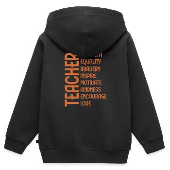 Melanin Teacher Black History Month Juneteenth - Kids Premium Organic Zip-up Hoodie - black - Back - AI Model Kid Male (0cm)