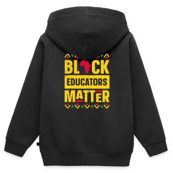 Schwarze Pädagogen sind wichtig - Schwarze Geschichte von Lehrern - Kinder Premium Organic Zip Hoodie - Schwarz - Hinten - AI Model Kid Male (0cm)