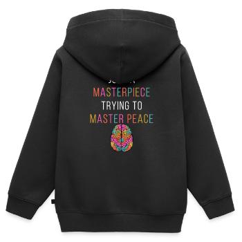 Just A Masterpiece Mental Health Awareness Green - Kids Premium Organic Zip-up Hoodie - black - Back - AI Model Kid Male (0cm)