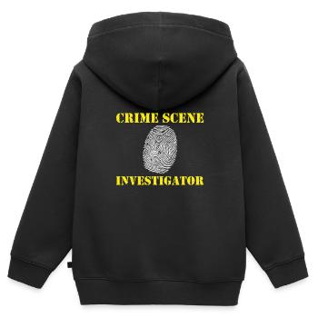 Tatort-Ermittler Fingerabdruck-Detektiv - Kinder Premium Organic Zip Hoodie - Schwarz - Hinten - AI Model Kid Male (0cm)
