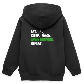 Lustiges Rasenmäher-Design für Männer Frauen Rasenmäher - Kinder Premium Organic Zip Hoodie - Schwarz - Hinten - AI Model Kid Male (0cm)