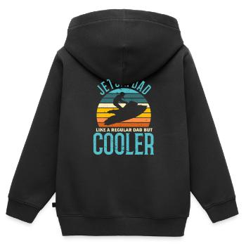 Vintage-Retro-Jetski-Vater wie ein normaler Jetski - Kinder Premium Organic Zip Hoodie - Schwarz - Hinten - AI Model Kid Male (0cm)