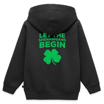 Lasst die Spielereien beginnen - Kinder Premium Organic Zip Hoodie - Schwarz - Hinten - AI Model Kid Male (0cm)