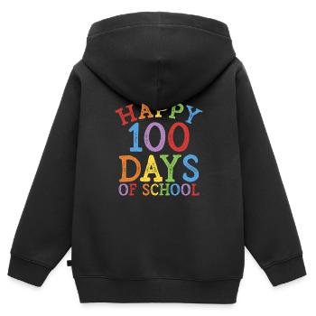 Happy 100 Days Of School - Kids Premium Organic Zip-up Hoodie - black - Back - AI Model Kid Male (0cm)