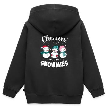 Chillin With My Snowmie Women Christmas Snowman - Kids Premium Organic Zip-up Hoodie - black - Back - AI Model Kid Male (0cm)
