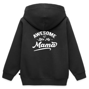 Fils Fille Amour Pour Mère Jeu de Mots Cool Génial Comme - Sweat Premium à capuche zippé enfant bio - noir - Dos - AI Model Kid Male (0cm)