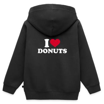 I love donuts - Kids Premium Organic Zip-up Hoodie - black - Back - AI Model Kid Male (0cm)