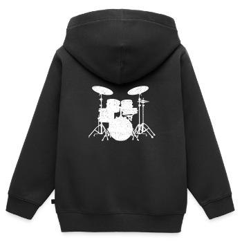 Bestes Schlagzeugdesign für Männer Frauen Schlagzeug Schlagzeug Schlagzeug - Kinder Premium Organic Zip Hoodie - Schwarz - Hinten - AI Model Kid Male (0cm)